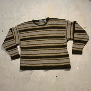 Vintage Eastern Mountain Sports Sweater Unisex XL Striped Wool Knit.